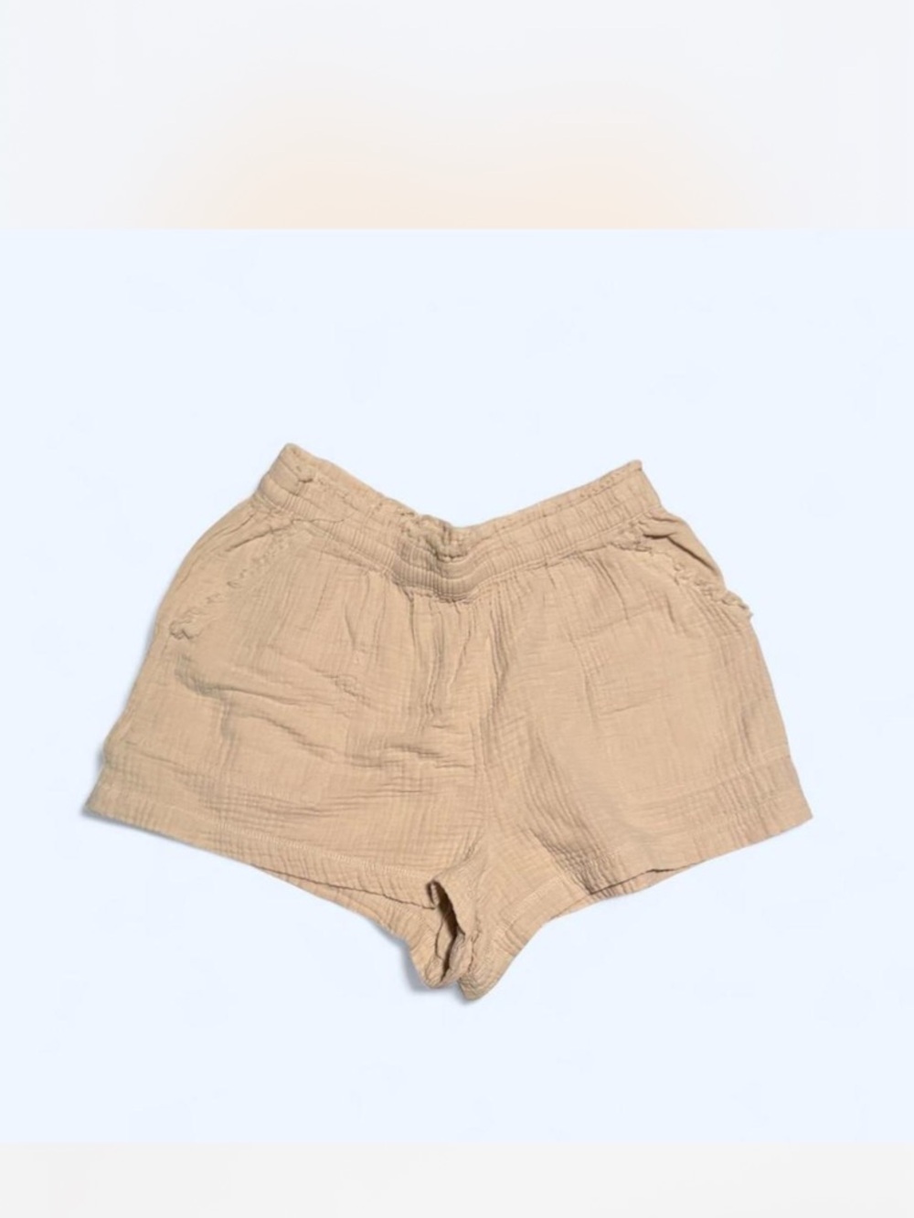 aerie Tan High-Waist Gauze Lounge Shorts